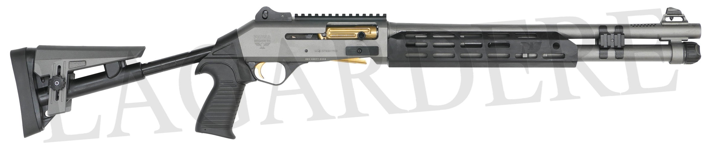 PANZER ARMS USA M4 SPEED PRO TAC GRAY/GOLD TITANIUM 18.5"(FUSIL SEMI-AUTO MILITAIRE CANON LISSE)