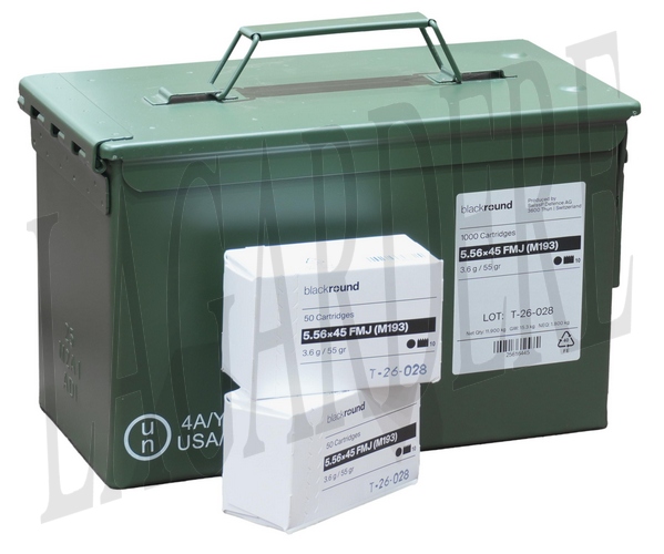 SWISS P DEFENCE FMJ M193 55GRS SUR CLIP NATO BOX