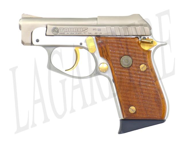 TAURUS PT 22 NICKEL ROSEWOOD