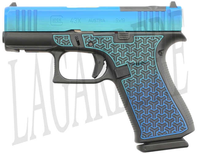 GLOCK 43X FS RAIL MOS GOLD BLUE SCT